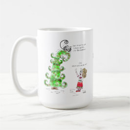 Caneca De Café Brincadeiras, Gato, Cartum, Joy, Árvore de Natal.