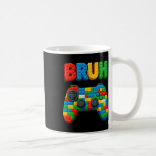 Caneca De Café Brincar Blocos de Construção Bruh Dizendo Gamer Me