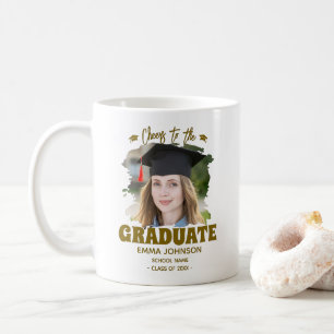 Caneca De Café Brinde ao Graduado Foto Personalizada Nome Família