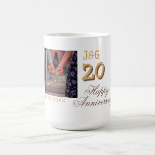 Caneca De Café Brindemos a 20 Anos feliz aniversário adicionar fo