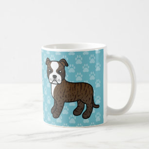 Caneca De Café Brindle E White Staffordshire Bull Terrier