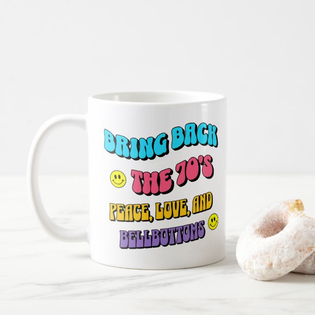 Caneca De Café Bring Back the ’70s (Com Donut)