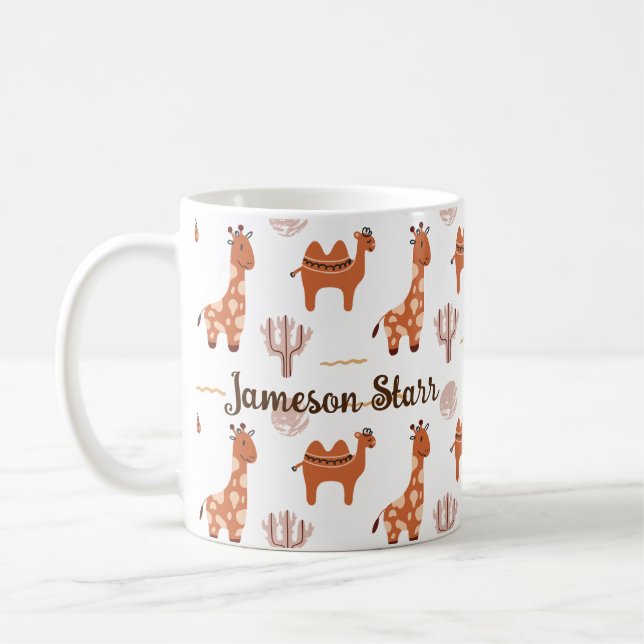 Caneca De Café Brinquedo Branco-Cachtus Camel Llama (Esquerda)