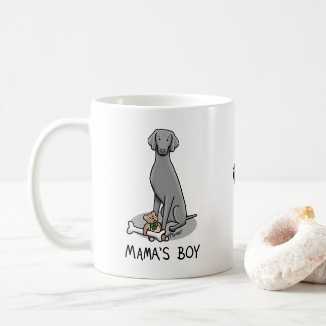 Caneca De Café Brinquedos da mamãe Weimaraner (cinza 1) (Com Donut)
