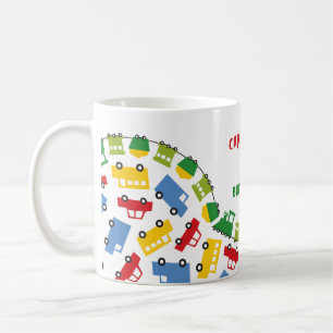 Caneca De Café Brinquedos de Aniversário Carros Coloridos Trens Ô