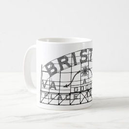 Caneca De Café Bristol Slogan Sinal Bristol Virginia Tennessee