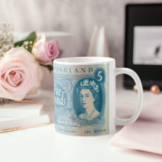 Caneca De Café British 1966 £ 5 Note Mug - Queen Elizabeth II