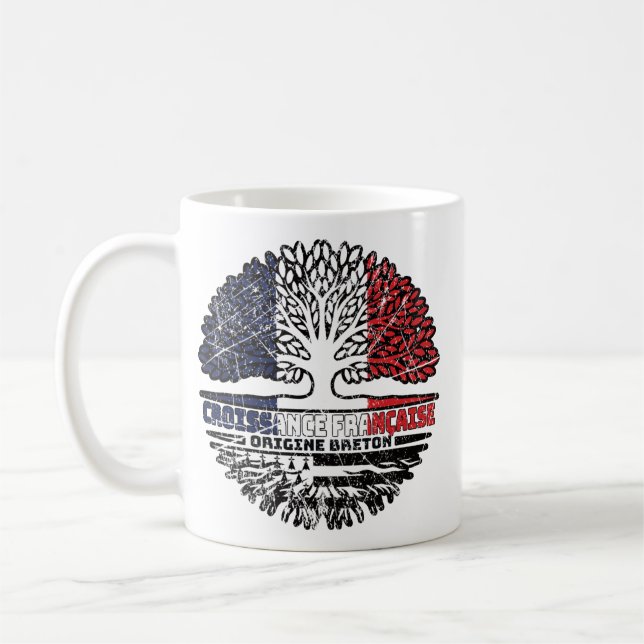 Caneca De Café Brittany Breton França Tree Roots Flag (Esquerda)