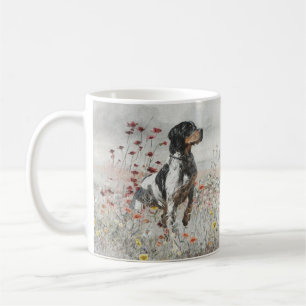 Caneca De Café Brittany Spaniel caça no campo
