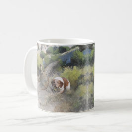 Caneca De Café Brittany Spaniel caçando partucho chukar, Art