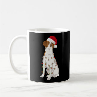 Caneca De Café Brittany Spaniel Natal Luz Xmas Dog Lover