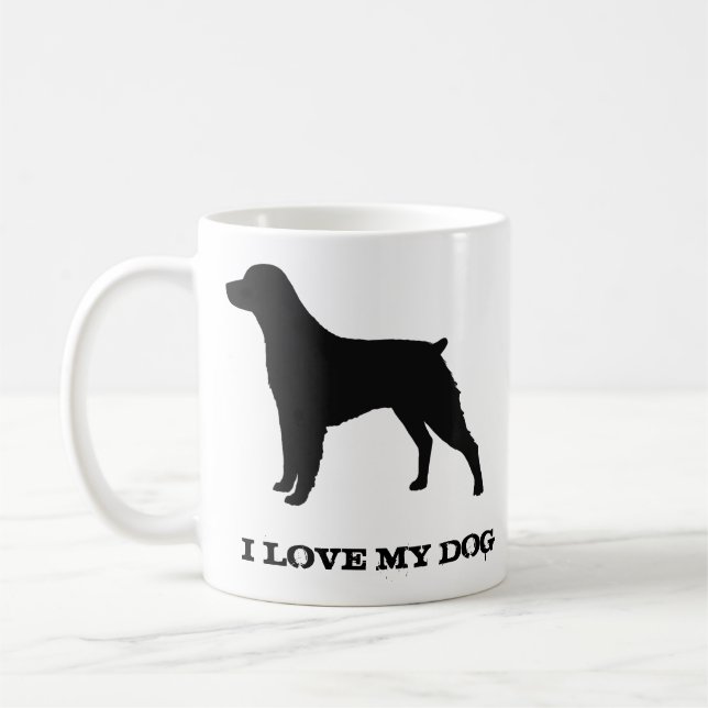 Caneca De Café Brittany Spaniel Raça Silhouettes Personalizada (Esquerda)