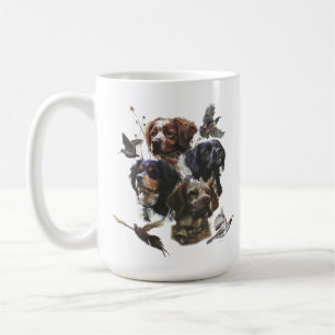 Caneca De Café Brittany Spaniels , Estação de Caça de Pássaros