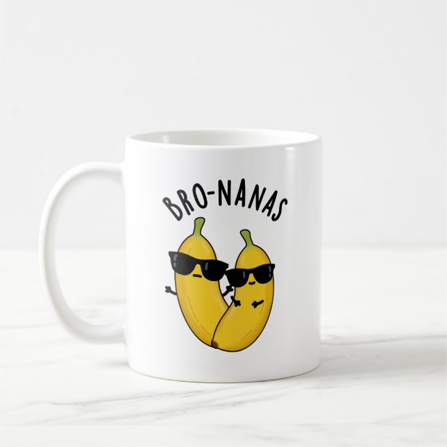 Caneca De Café Bro-nanas Fruta Engraçada Banana Pun (Esquerda)