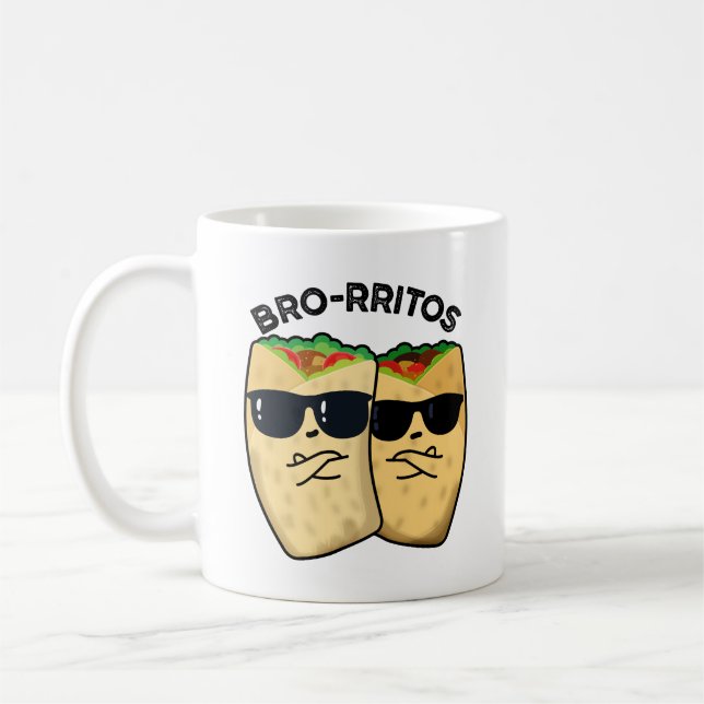 Caneca De Café Bro-rritos Piada de Burrito Engraçada  (Esquerda)