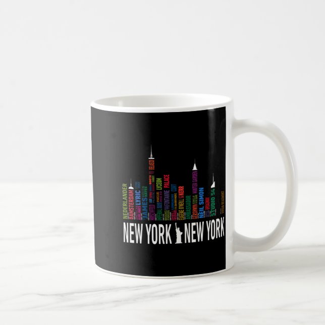 Caneca De Café Broadway Theaters New York Skyline  (Direita)