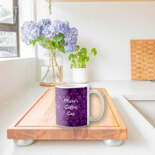 Caneca De Café Brocade Roxa Escura (Multi-Padrão)