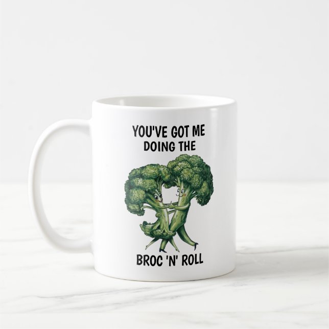Caneca De Café Brócolis Engraçado (Esquerda)