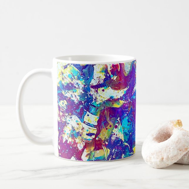 Caneca De Café Broken Mood Ring Series No. 1 – Fractured Spectrum (Com Donut)