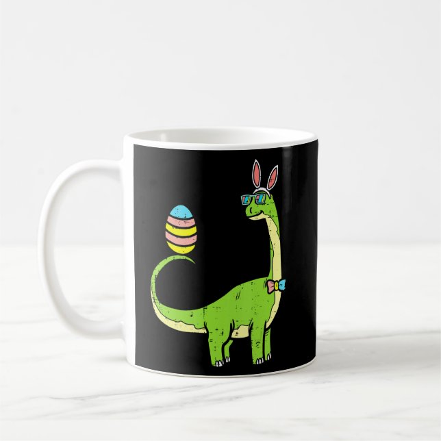 Caneca De Café Brontossaurus Bunny Ears Páscoa Dia do Ovo Dinossa (Esquerda)