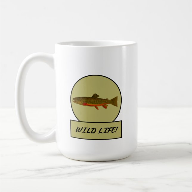 Caneca De Café Brook Trout White Mug (Esquerda)