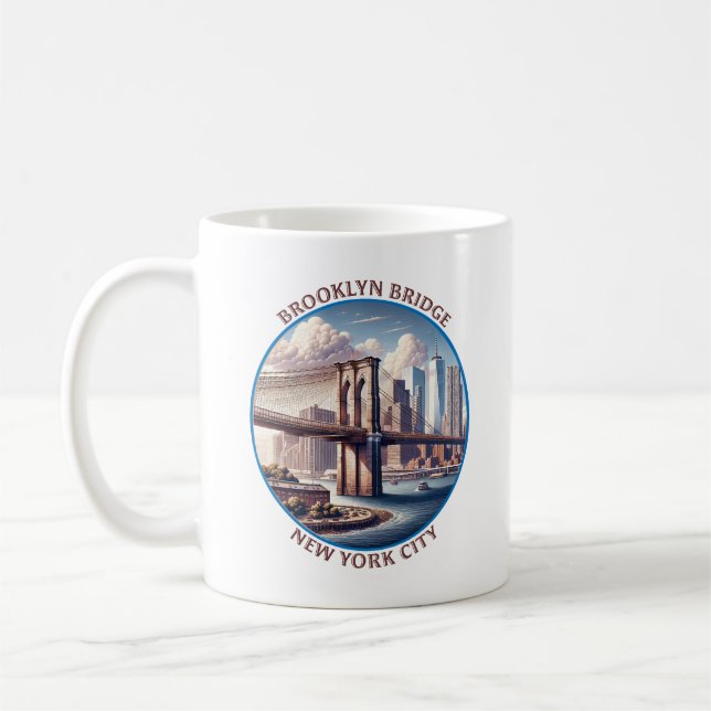Caneca De Café Brooklyn Bridge Nova Iorque (Esquerda)