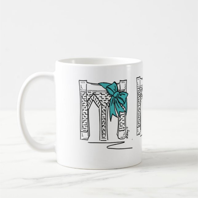 Caneca De Café Brooklyn Bridge NYC Natal Hanukkah Holiday (Esquerda)