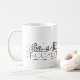 Caneca De Café Brooklyn Stylized Skyline Coffee Mug