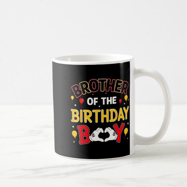Caneca De Café Brother Of The Birthday Boy Matching Family Birthd (Direita)