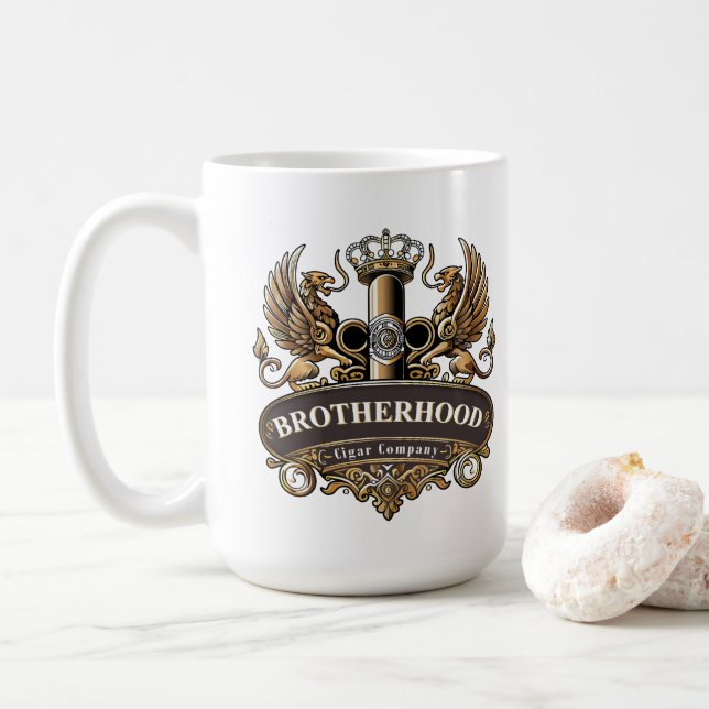 Caneca De Café Brotherhood Cigar Company  (Com Donut)