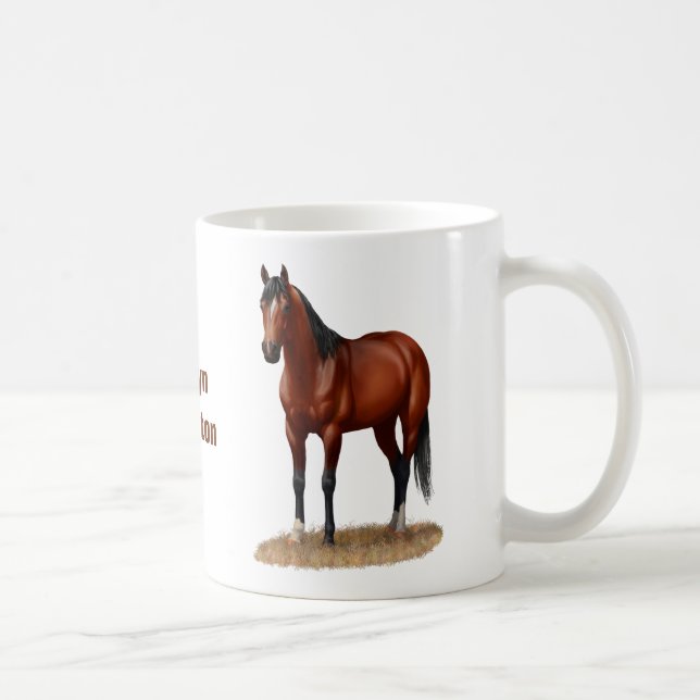 Caneca De Café Brown Bay Quarter Horse Stallion (Direita)