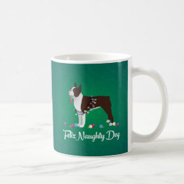 Caneca De Café Brown Boston Terrier Feliz Design Naughn