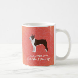 Caneca De Café Brown Boston Terrier Meu Coração Sempre Sorri