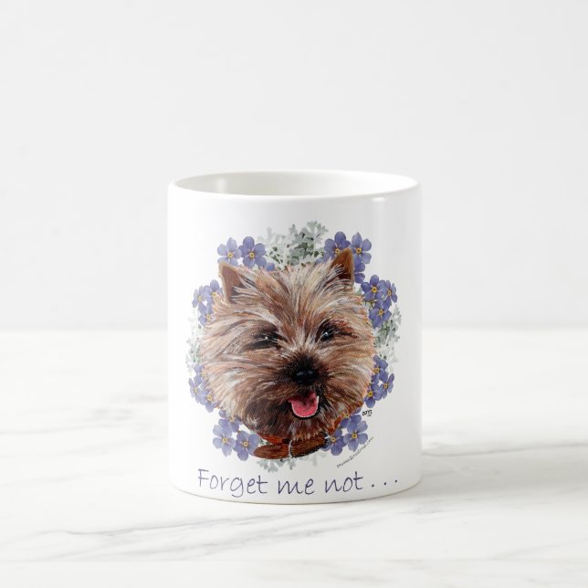 Caneca De Café Brown Cairn Terrier Esquece-me-não (Centro)