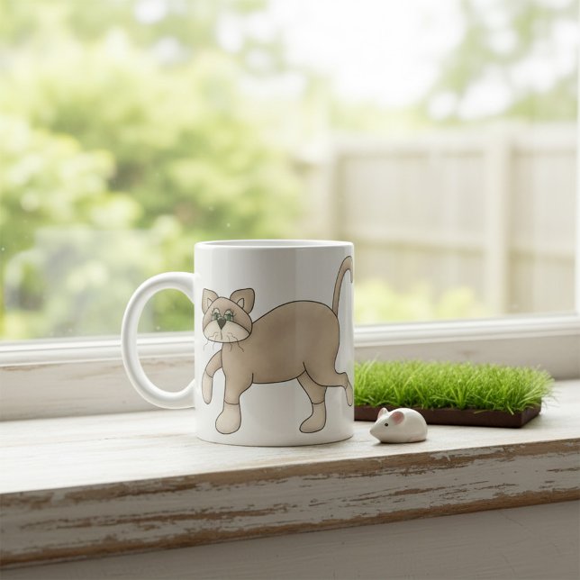 Caneca De Café Brown Cat Walking (Criador carregado)
