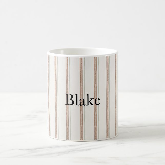 Caneca De Café Brown Cream Stripes (Centro)