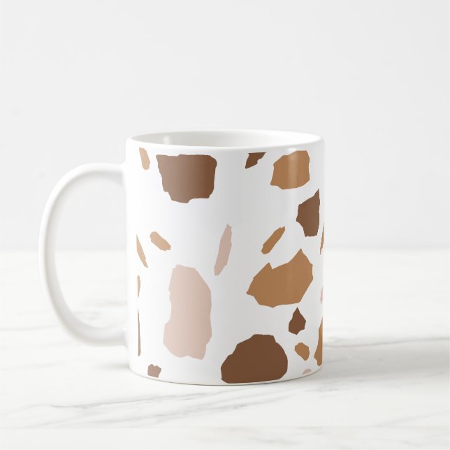 Caneca De Café Brown e Beige Tan Terrazzo (Esquerda)