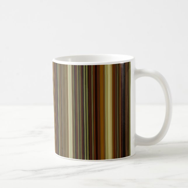 Caneca De Café Brown Green and Gold Stripes (Direita)