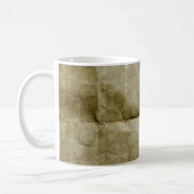 Caneca De Café Brown paper wrinkle. Crease the paper. Background  (Esquerda)