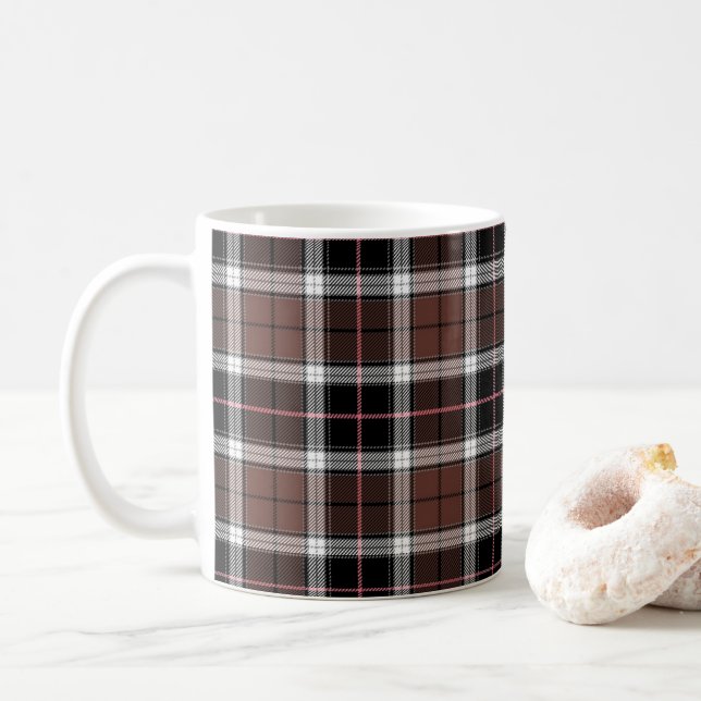 Caneca De Café Brown Plaid (Com Donut)
