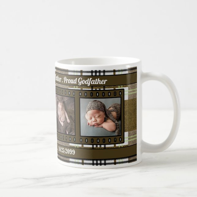 Caneca De Café Brown Plaid Proud Godfather 4 Photo (Direita)