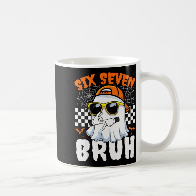 Caneca De Café Bruh 67 Dia das Bruxas Engraçado Seis Sete Meme Br (Direita)