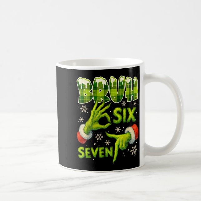 Caneca De Café Bruh 67 Six Seven 6 7 Meme Christmas Funny Gen Alp (Direita)