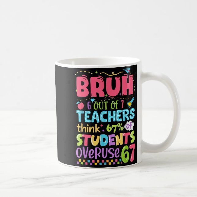 Caneca De Café Bruh 6 Out Of 7 Teachers Think 67% Of Students Ove (Direita)