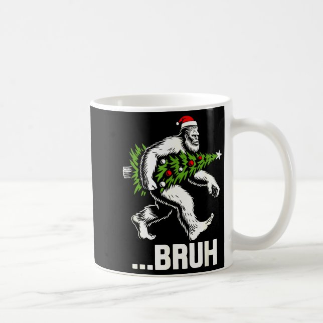 Caneca De Café Bruh Bigfoot Christmas Funny Christmas Tree Xmas S (Direita)