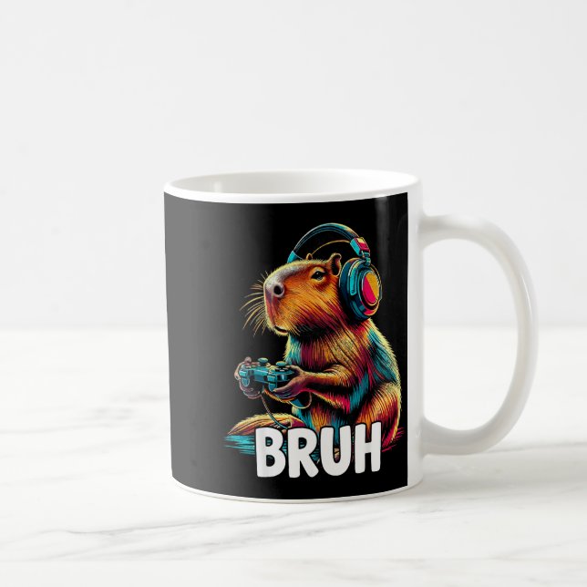 Caneca De Café Bruh Capybaras Funny Video Games Capybara  (Direita)