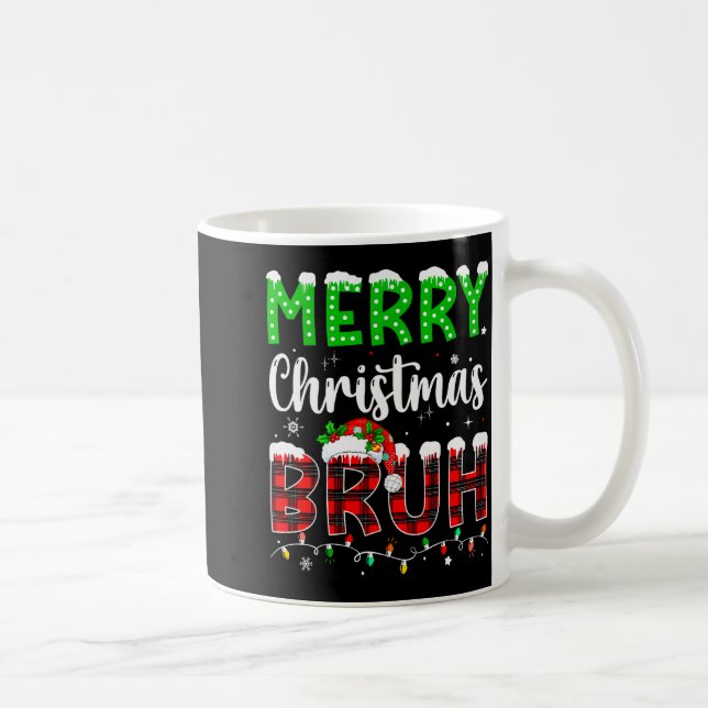 Caneca De Café Bruh Christmas Red Plaid Teens Boys Kids Xmas Paja (Direita)