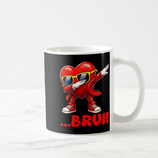 Caneca De Café Bruh Dabbing Heart Funny Kids Boys Mens Valentine  (Direita)