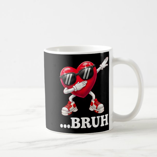Caneca De Café Bruh Dabbing Heart Funny Kids Boys Mens Valentine  (Direita)