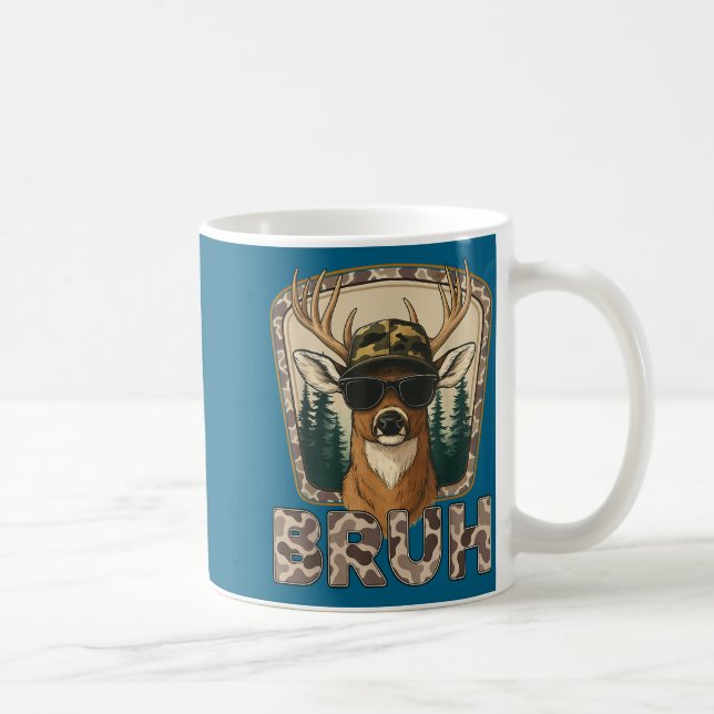Caneca De Café Bruh Deer Hunter Funny Deer Hunting Camo Men Teens (Direita)